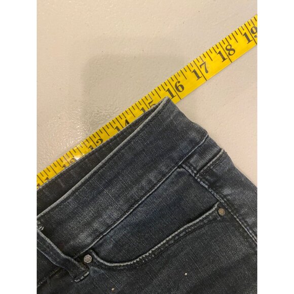 Black Mid-Rise Skinny Ankle Jeans Stud Detailing Size 8 - Picture 11 of 12